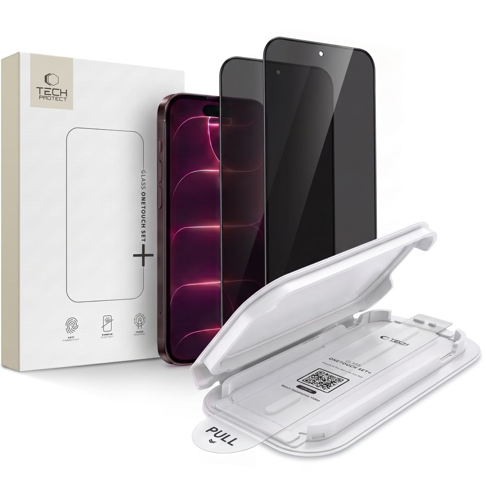Tech-Protect OneTouch Set Spy+ 2-pakk med personvernbeskyttende herdet glass til iPhone 18 Pro Max
