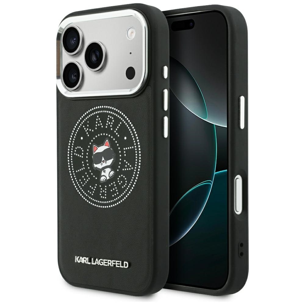 Karl Lagerfeld Point & Choupette Sketch MagSafe-etui til iPhone 18 Pro / 17 Pro – svart