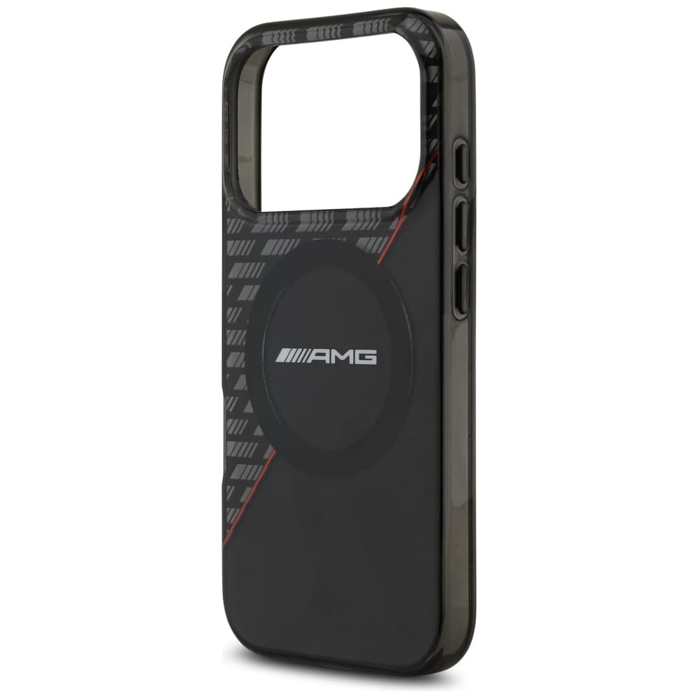 Mercedes AMG IML MagSafe-etui med dobbeltlag og romber til iPhone 18 Pro / 17 Pro – svart og rødt