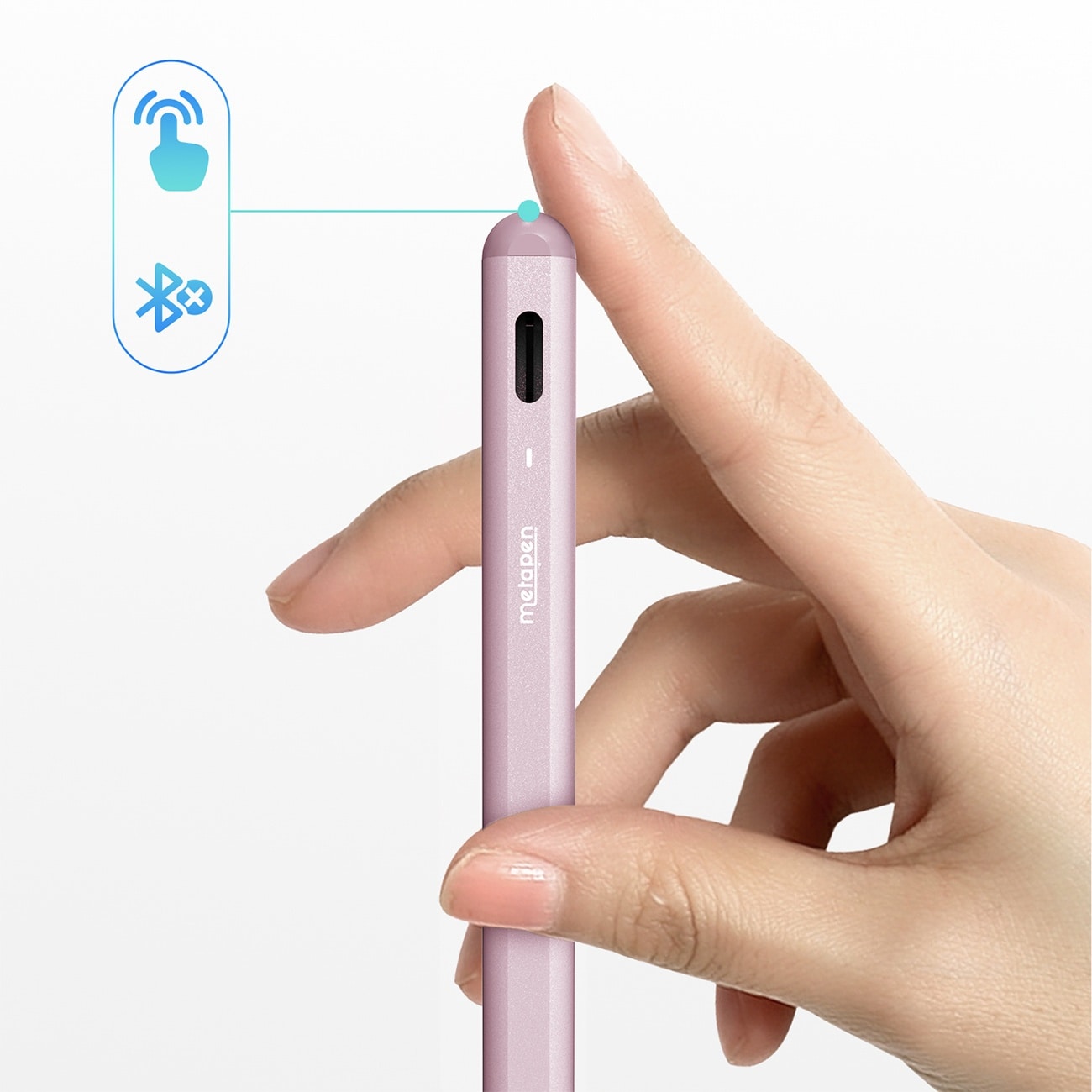 Metapen A8 V4 aktiv stylus til iPad med USB-C – rosa