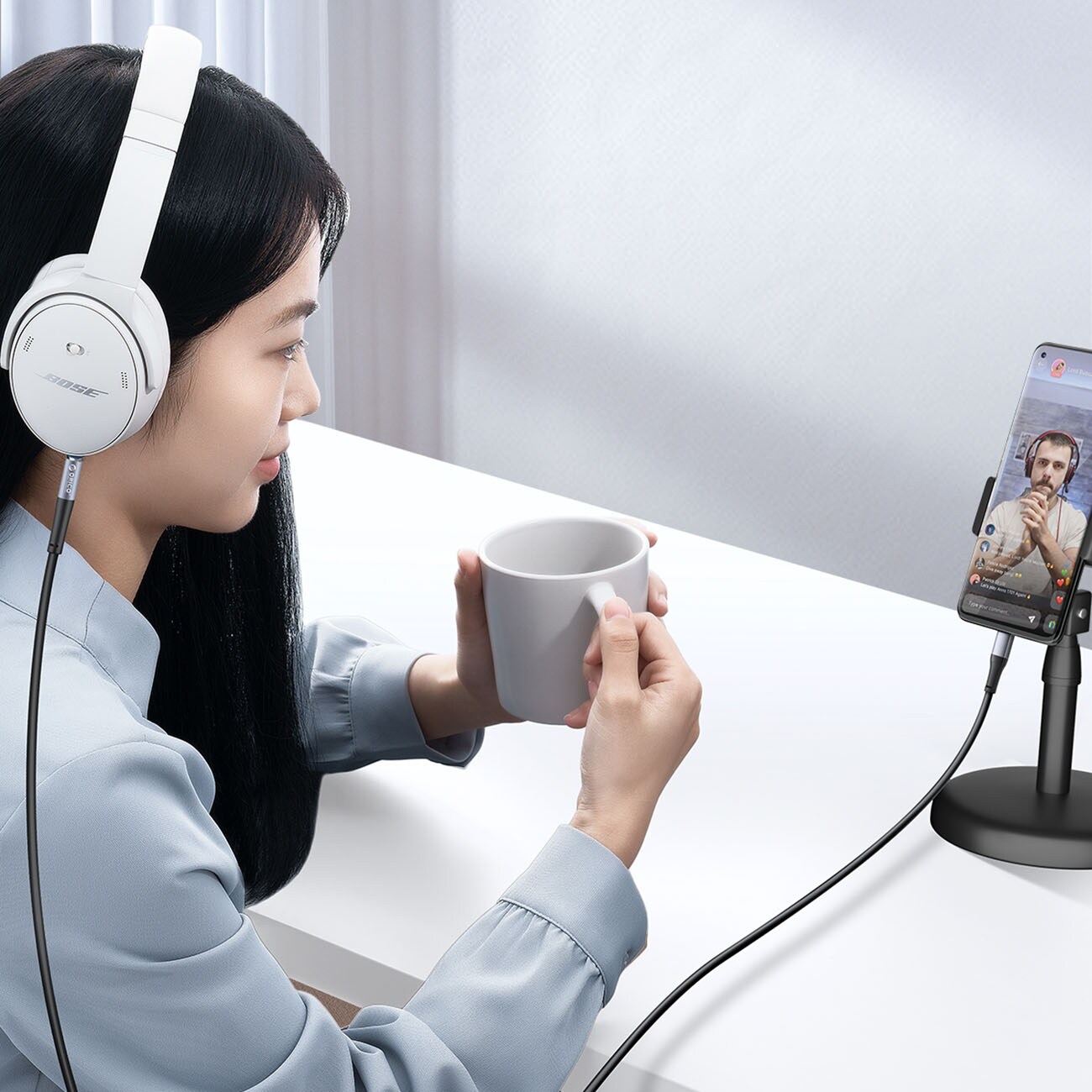 Orico AXC USB-C til 3,5 mm jack-lydkabel, 1 m – svart