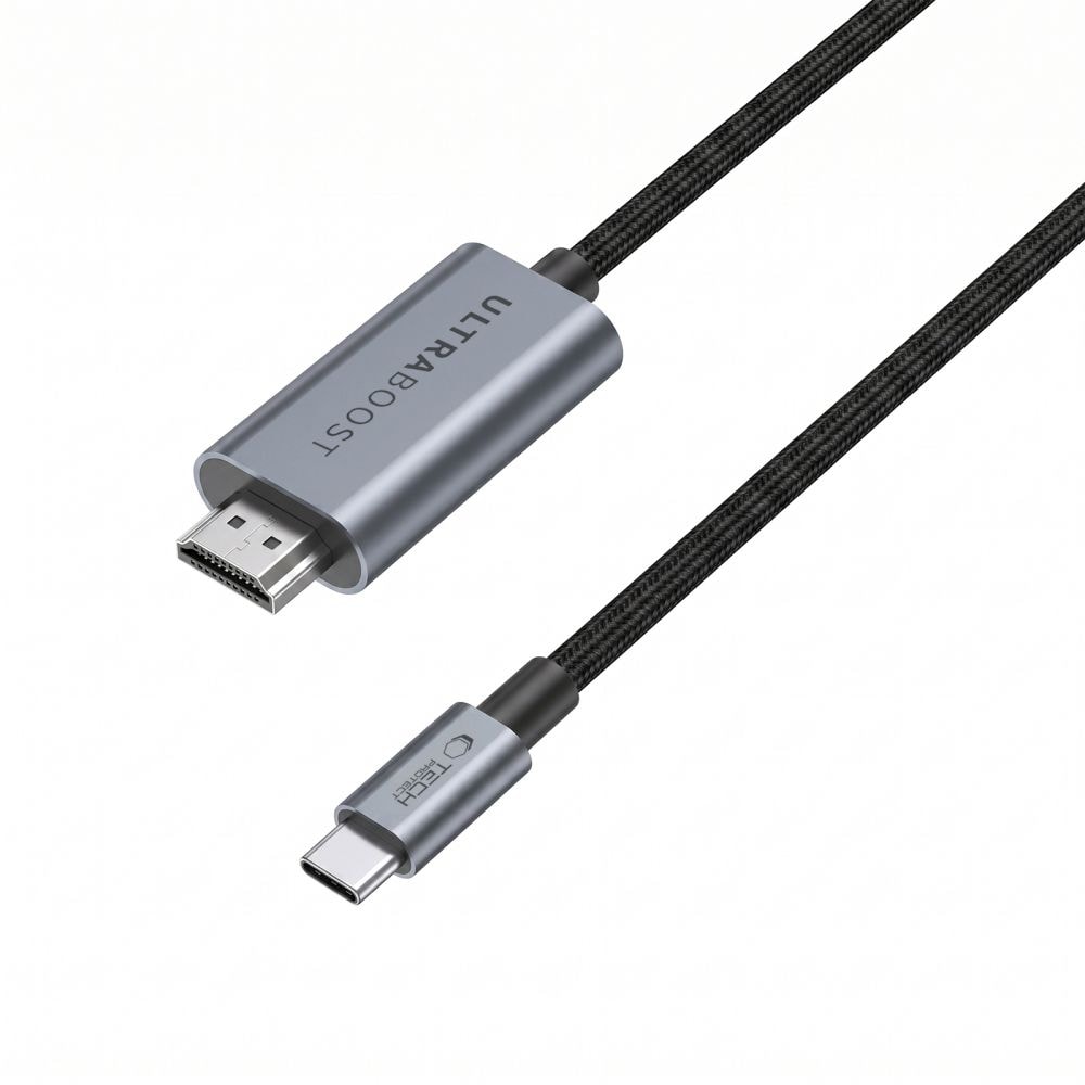 Tech-Protect UltraBoost USB-C HDMI 2.1 60 Hz videokabel 300 cm – grå
