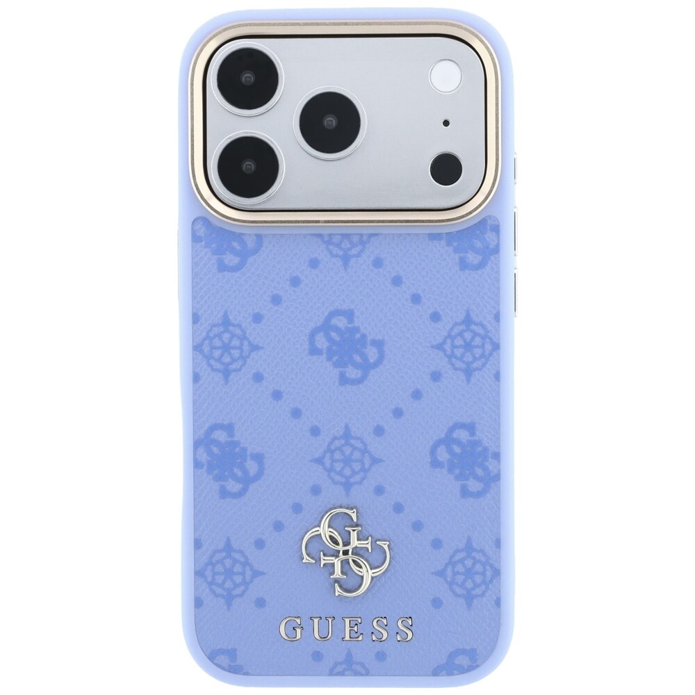 Guess Peony 4G MagSafe-etui med lite logo til iPhone 18 Pro / 17 Pro – Lysblå
