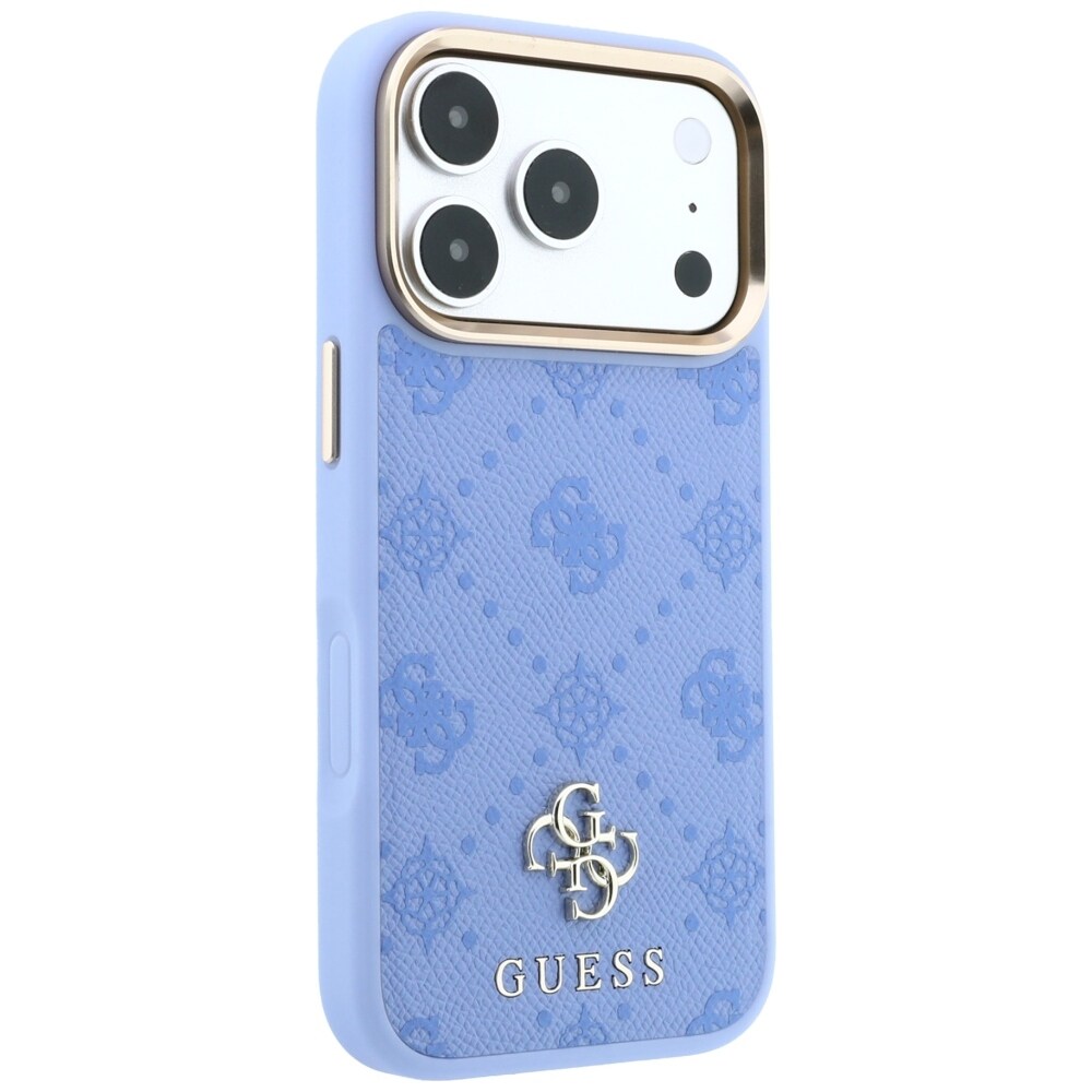 Guess Peony 4G MagSafe-etui med lite logo til iPhone 18 Pro / 17 Pro – Lysblå