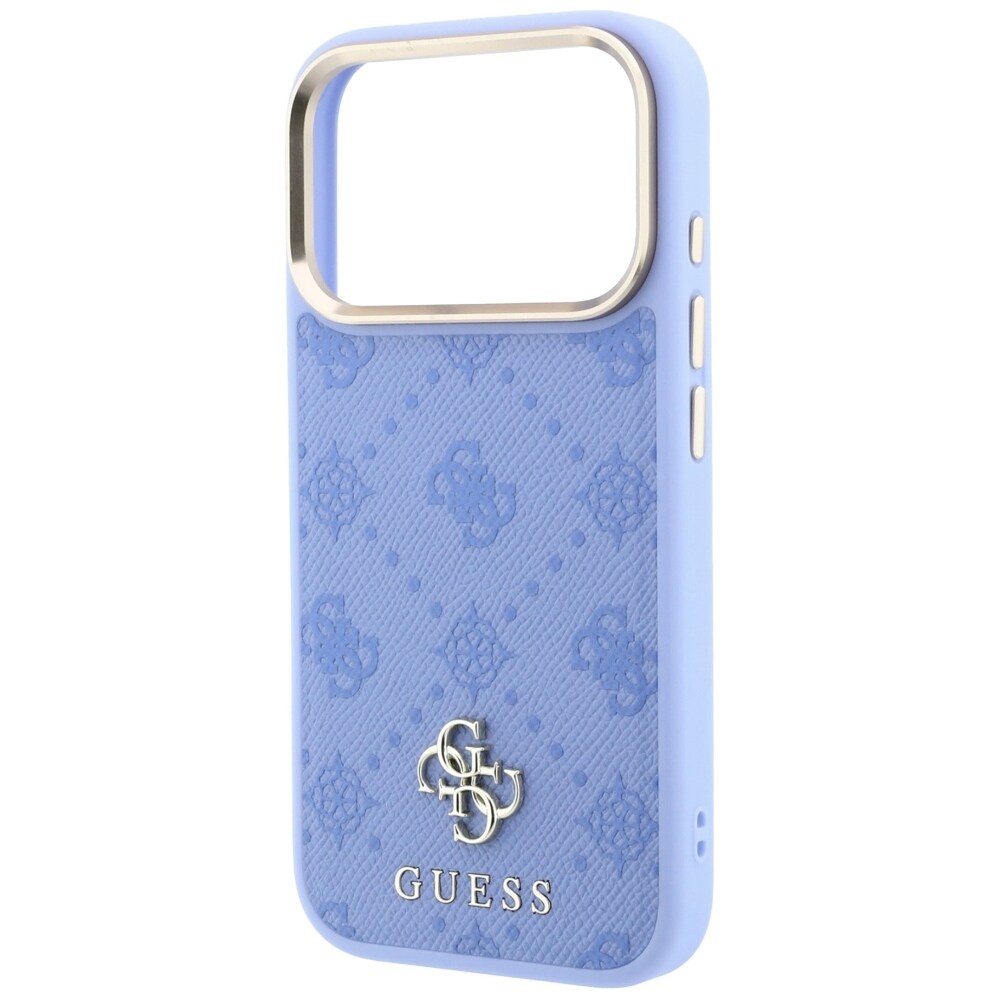 Guess Peony 4G MagSafe-etui med lite logo til iPhone 18 Pro / 17 Pro – Lysblå