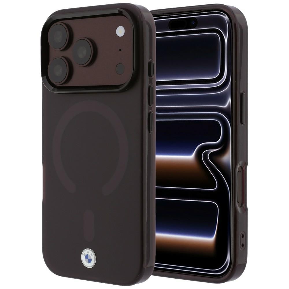BMW Sign frostet IML- og metalllogo MagSafe-etui til iPhone 18 Pro / 17 Pro – burgunder
