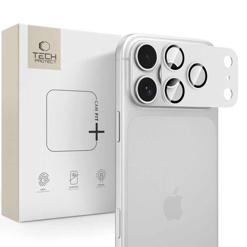 Tech-Protect Camfull Fit+ skjermbeskytter i herdet glass til iPhone 18 Pro Max – sølv