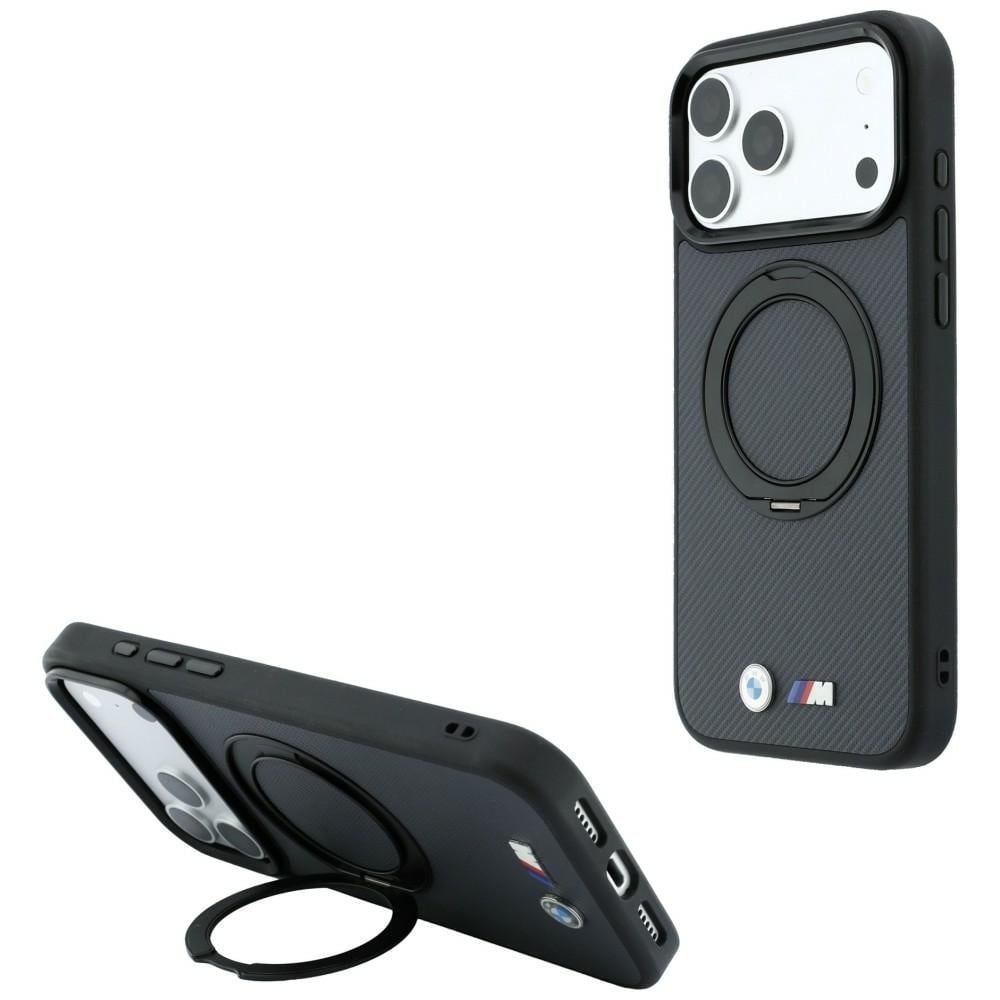 BMW Kevlar Ring Stand 360 MagSafe-etui til iPhone 18 Pro / 17 Pro – mørkegrå