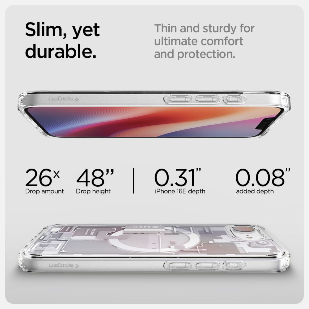 Spigen Ultra Hybrid MagSafe-etui til iPhone 16e / 17e Zero One – Hvit