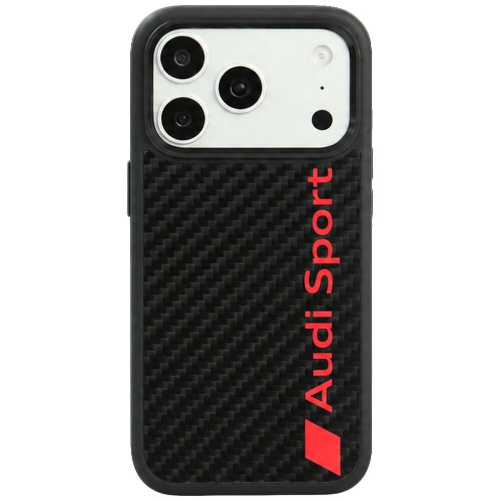 Audi R8 MagSafe-etui i karbonfiber til iPhone 18 Pro / 17 Pro – svart
