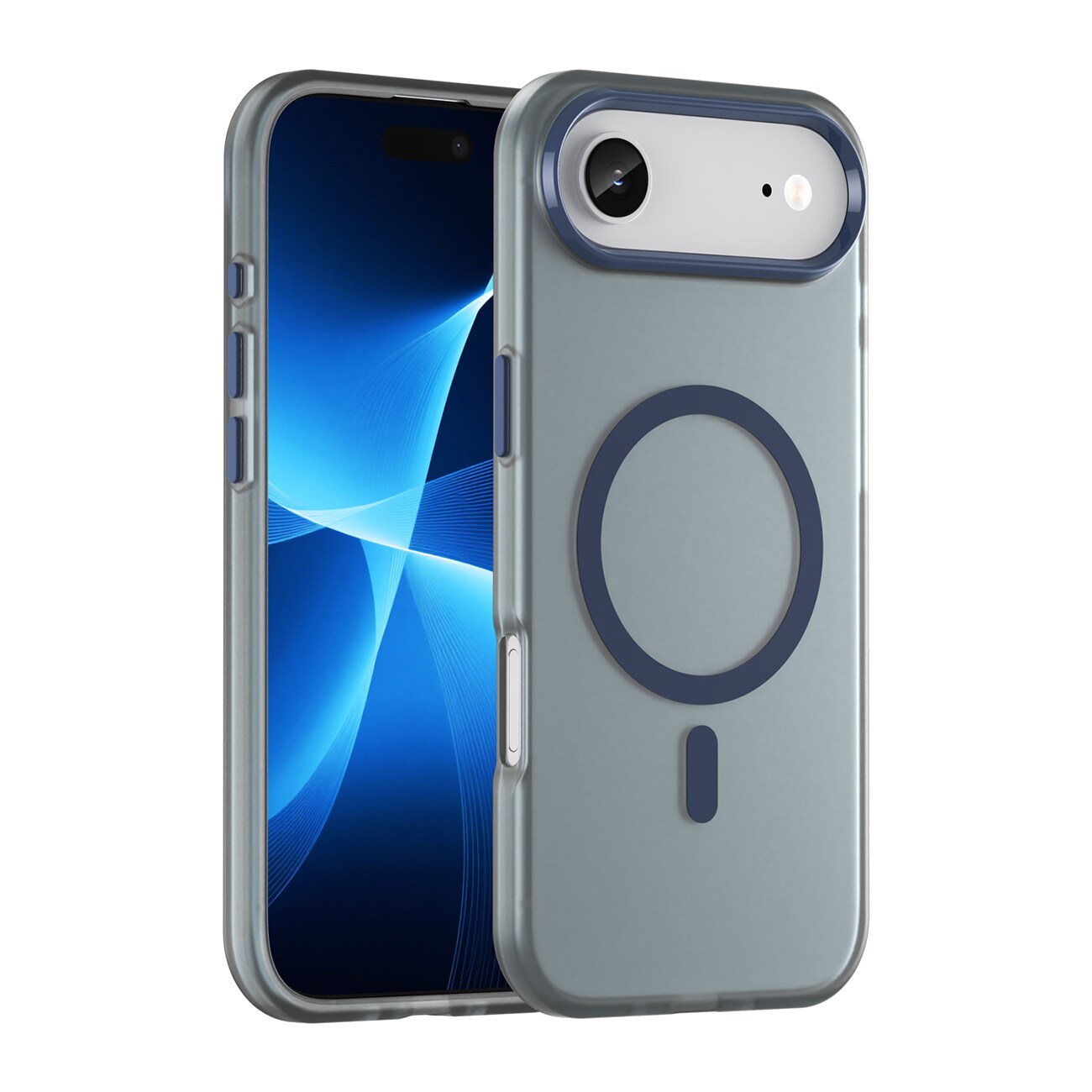 Magnetisk iPhone Air-etui med slipemiddel, kompatibelt med MagSafe – matt blå