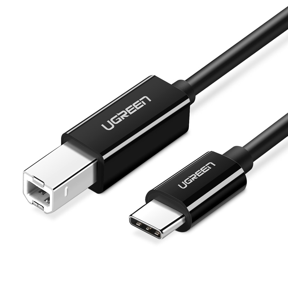 Ugreen US241 USB-C 2.0 – USB-B-kabel 1 m – svart