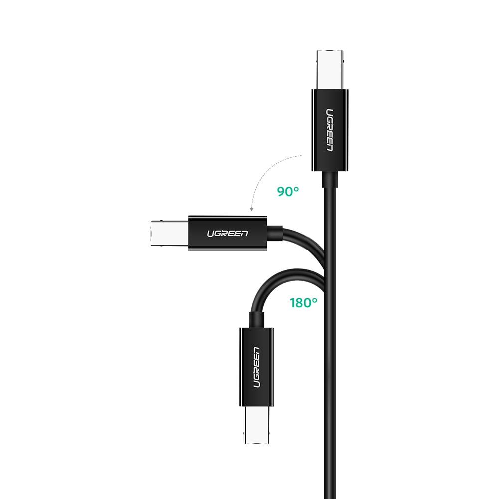 Ugreen US241 USB-C 2.0 – USB-B-kabel 1 m – svart