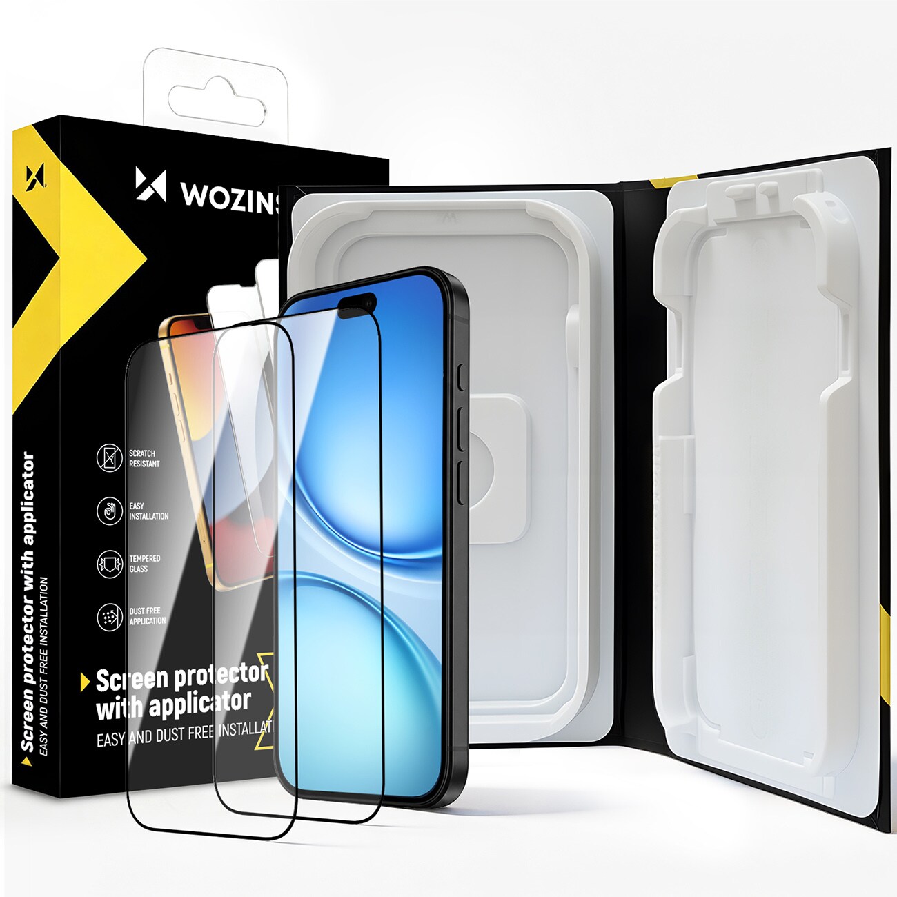 Wozinsky EasyFit Clear Glass herdet glass til iPhone 18 Pro / 17 Pro – 2 stk.