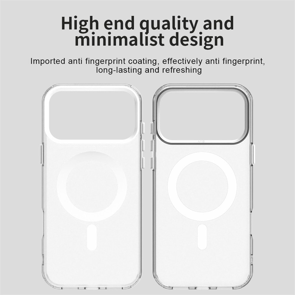 For iPhone 18 Pro / 17 Pro magnetisk etui, fallbeskyttende hybrid-bakdeksel – hvitt