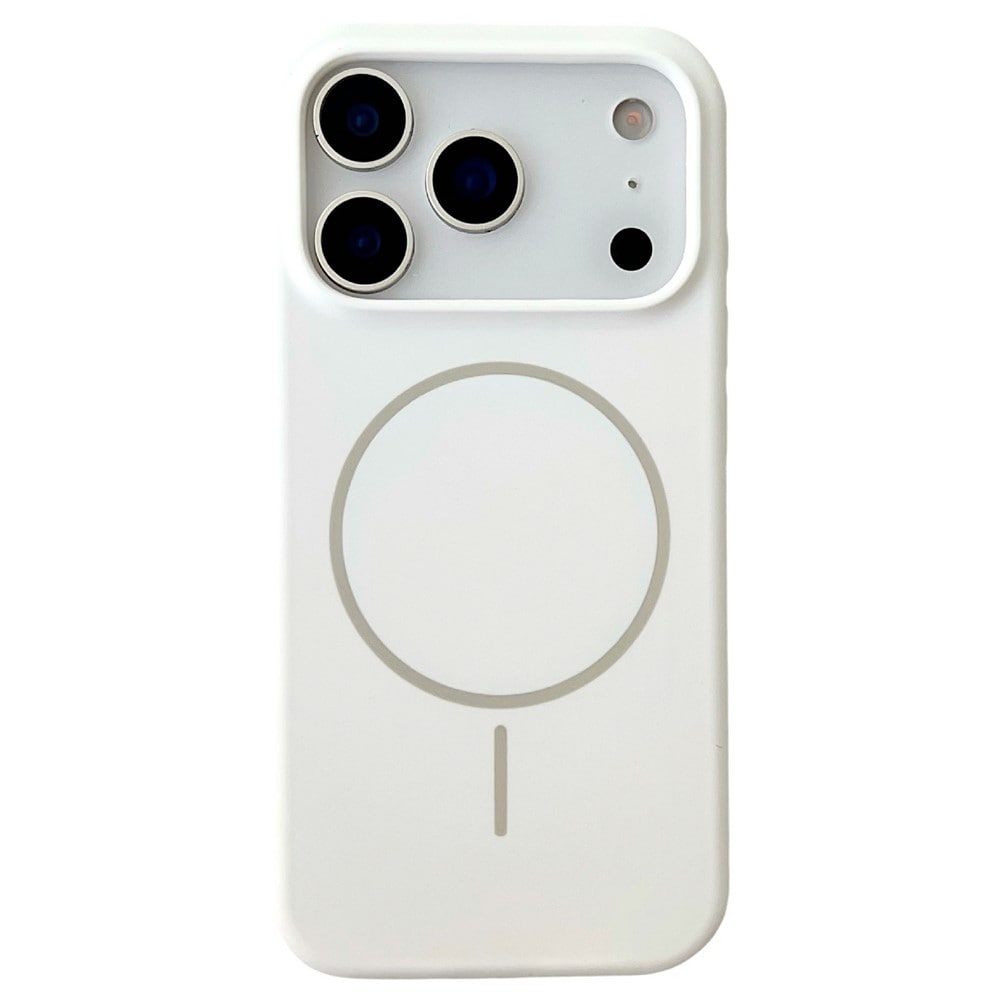 For iPhone 18 Pro Max / 17 Pro Max magnetisk etui i flytende silikon med fallbeskyttelse – hvitt