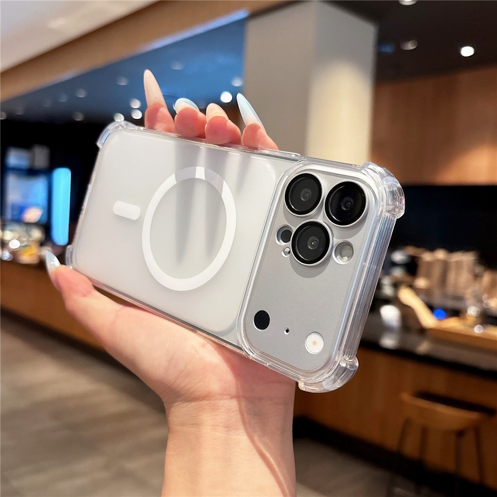 iPhone 18 Pro Max / 17 Pro Max magnetisk TPU-etui med avtakbart kameradeksel – gjennomsiktig
