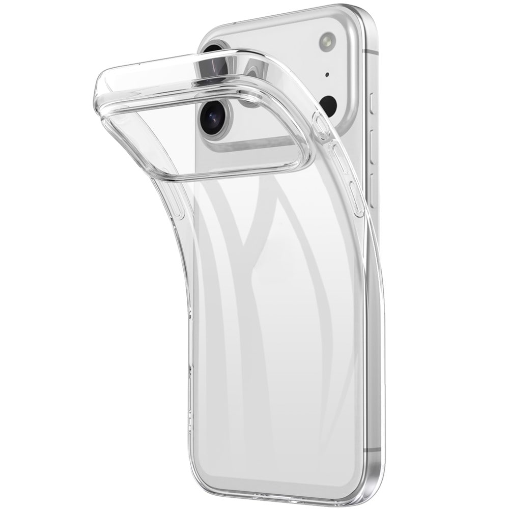 iPhone 18 Pro / 17 Pro TPU-etui med fingeravtrykkbeskyttelse – gjennomsiktig