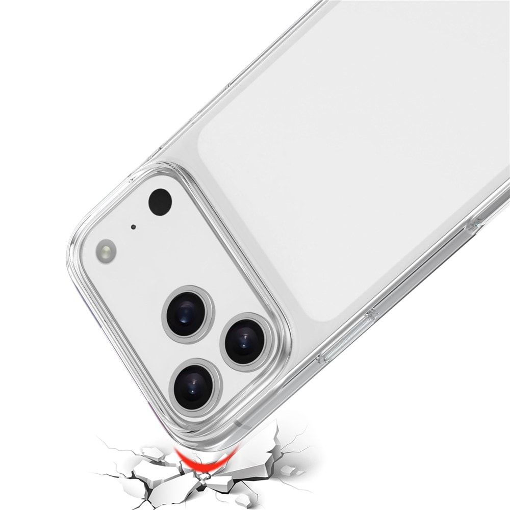 iPhone 18 Pro Max / 17 Pro Max TPU-etui med fingeravtrykkbeskyttelse – gjennomsiktig