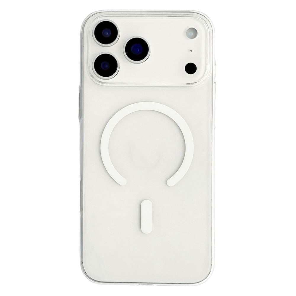 MagSafe-kompatibelt iPhone 18 Pro / 17 Pro-etui til PC – gjennomsiktig hvit