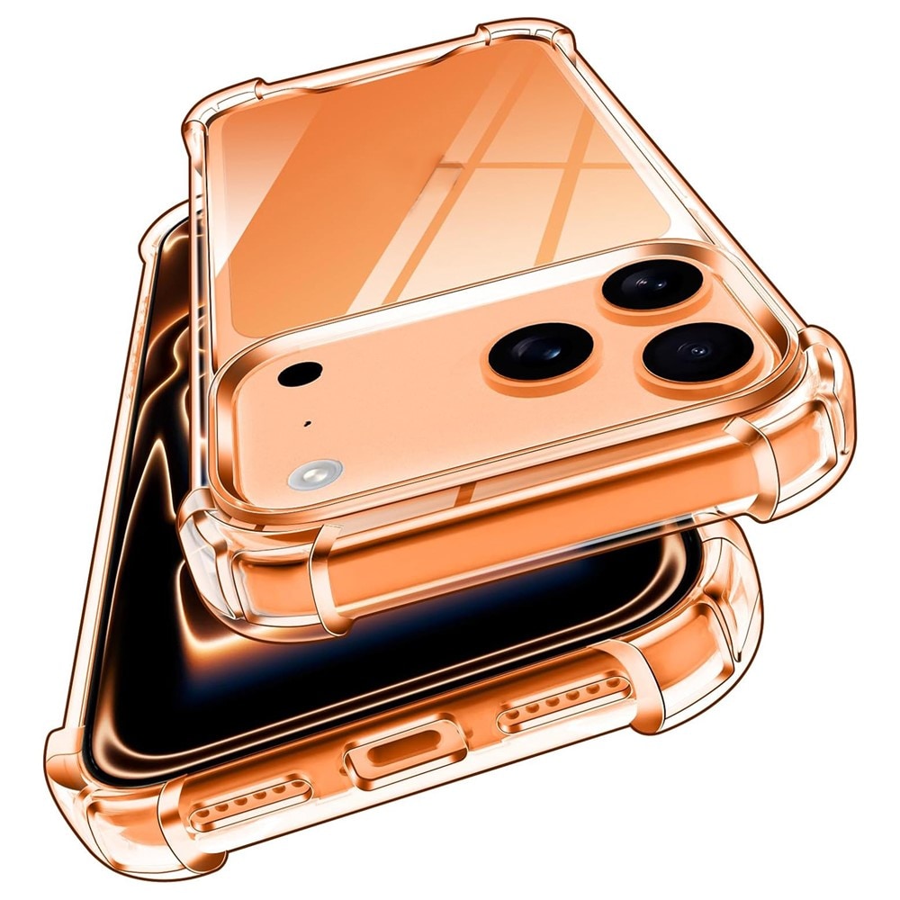 Hybrid-etui i akryl og TPU til iPhone 18 Pro / 17 Pro med kamerabeskyttelse – gjennomsiktig