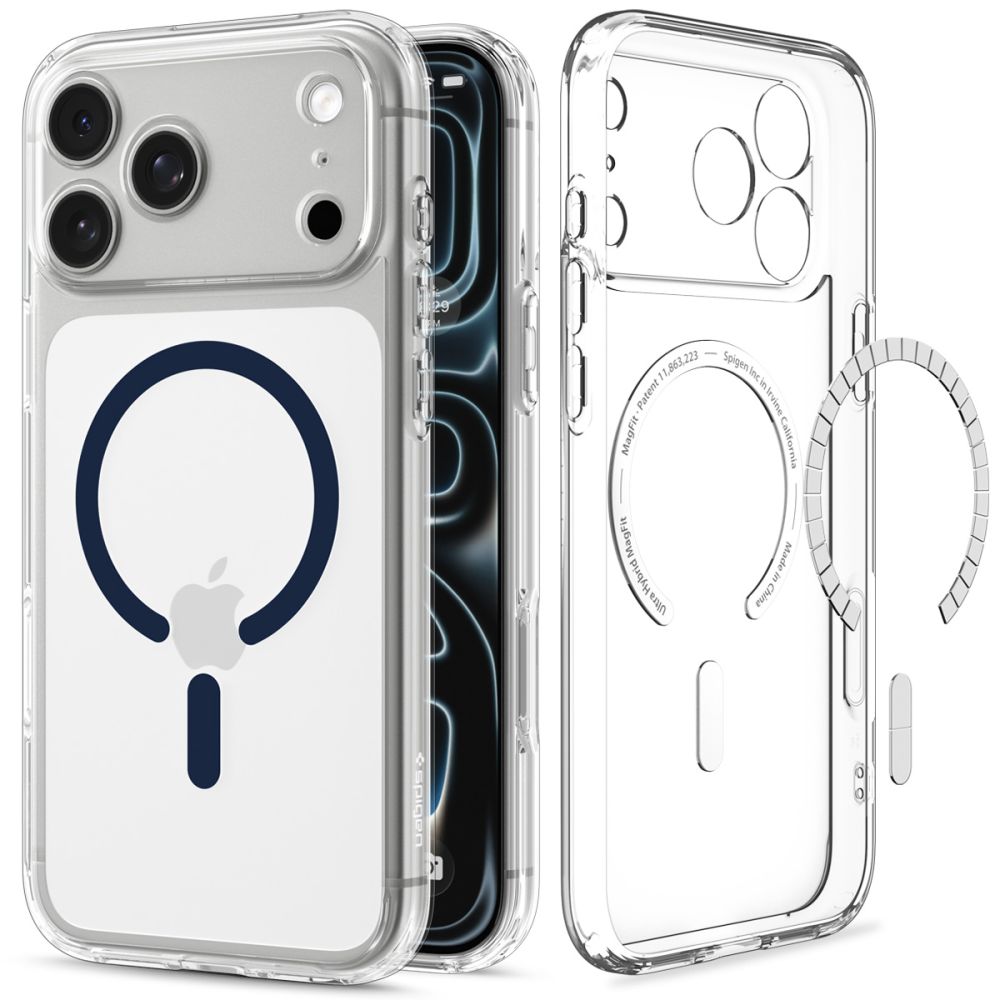 Spigen Ultra Hybrid MagSafe-etui til iPhone 18 Pro / 17 Pro – Klar marineblå
