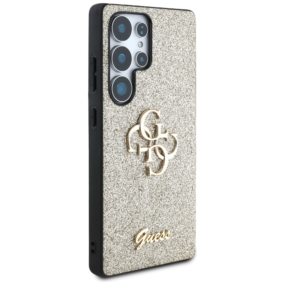 Guess Fixed Glitter Big 4G metalllogo-etui til Samsung Galaxy S25 Ultra – gull