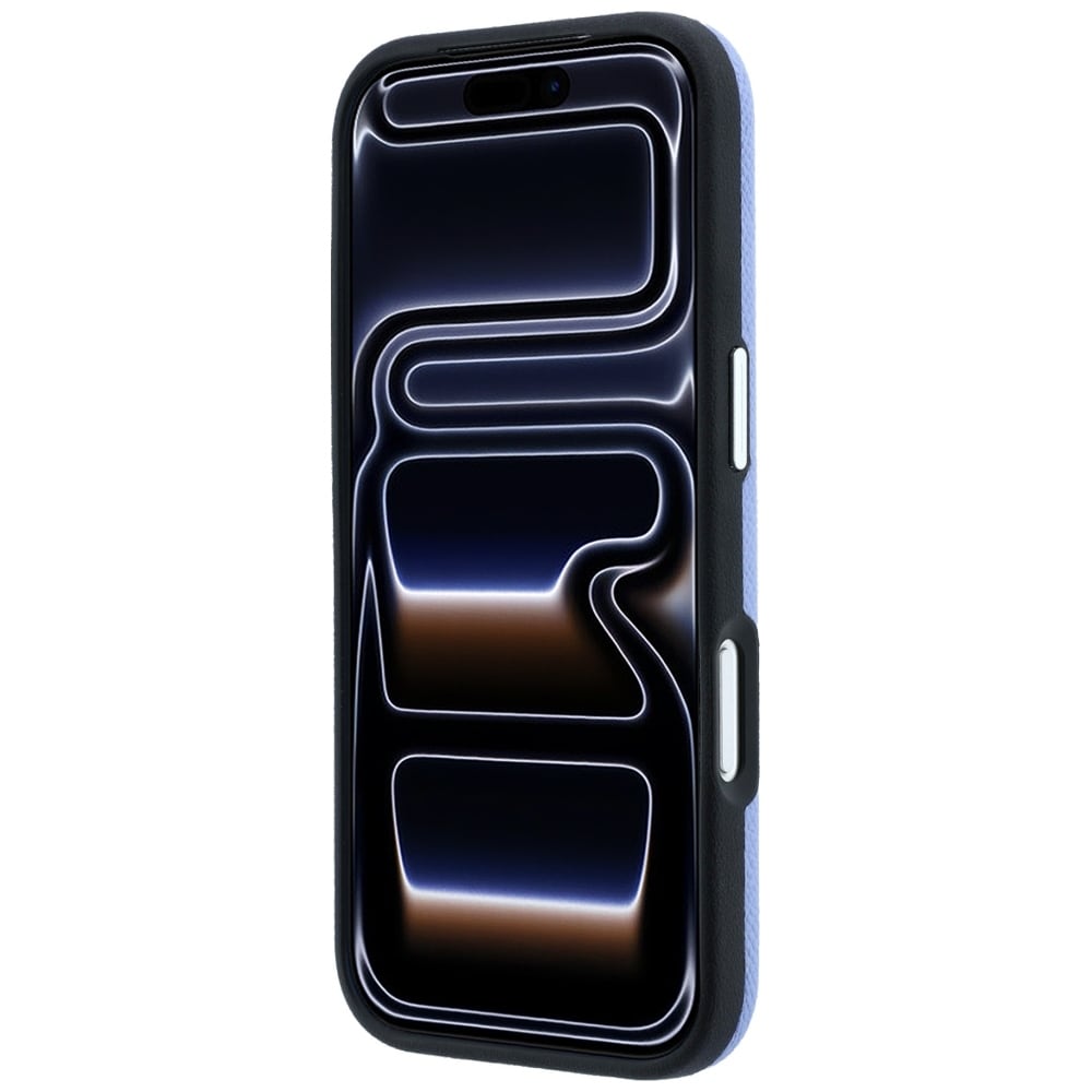 Karl Lagerfeld «Grained Karl Head» metall-MagSafe-etui til iPhone 18 Pro / 17 Pro – Lysblå