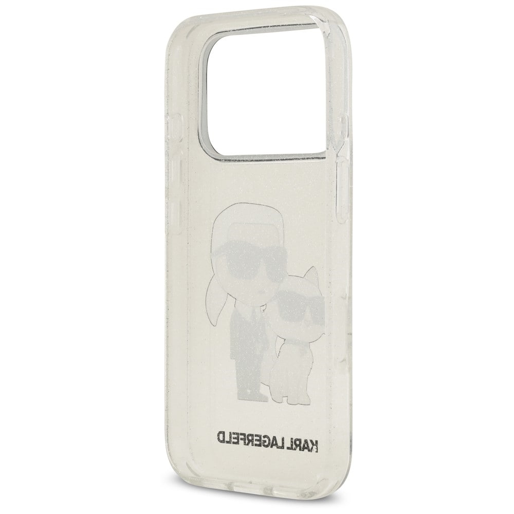 Karl Lagerfeld IML NFT Glitter Karl&Choupette-etui til iPhone 18 Pro / 17 Pro – gjennomsiktig