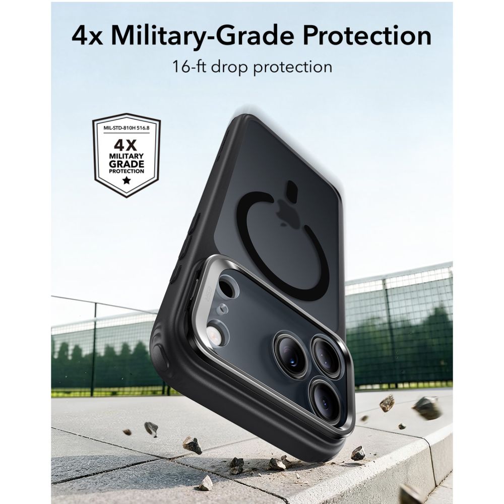 ESR Classic Hybrid-etui med støttefot og MagSafe for iPhone 18 Pro / 17 Pro – svart