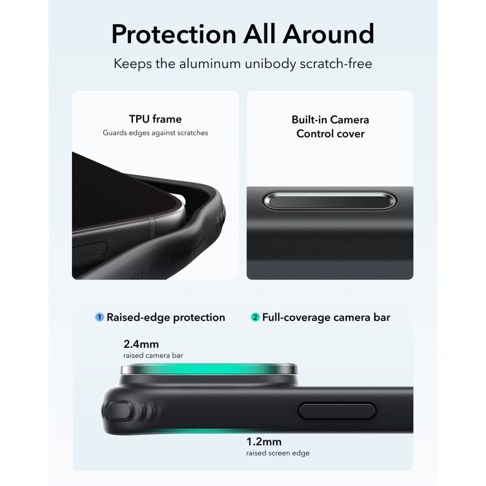 ESR Classic Hybrid-etui med støttefot og MagSafe for iPhone 18 Pro / 17 Pro – svart