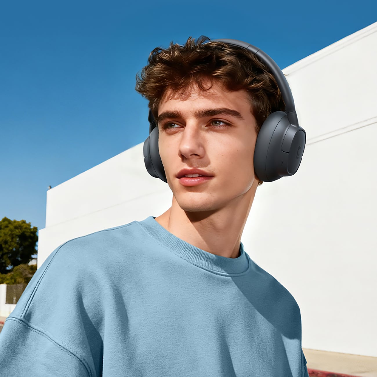 Baseus Bass BH1 NC Lite trådløse over-ear-hodetelefoner med ANC – grå