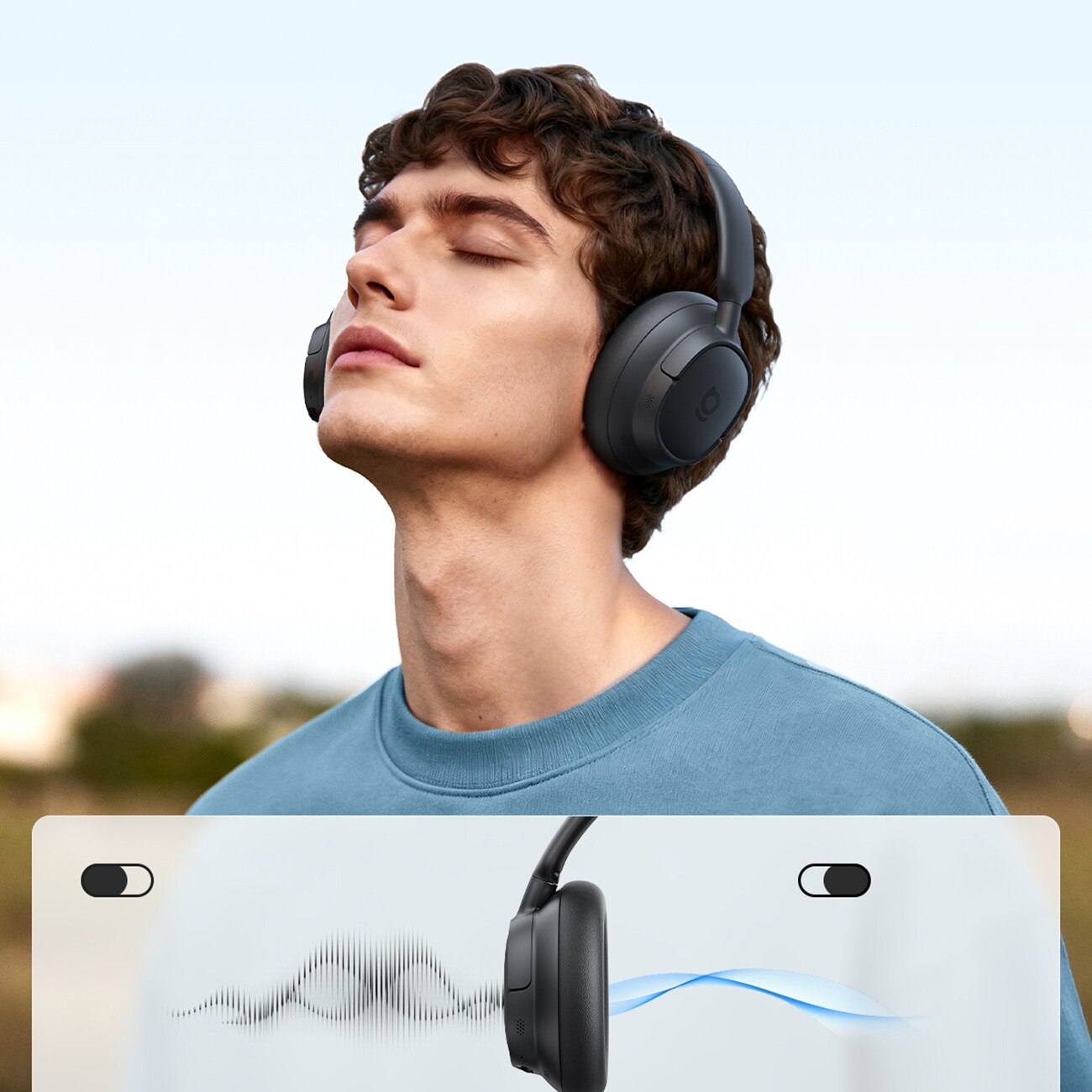 Baseus Bass BH1 NC Lite trådløse over-ear-hodetelefoner med ANC – grå