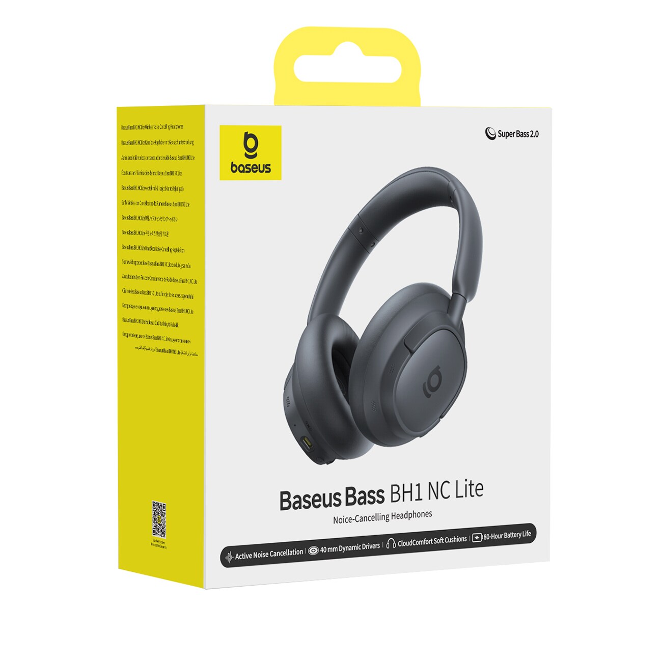 Baseus Bass BH1 NC Lite trådløse over-ear-hodetelefoner med ANC – grå
