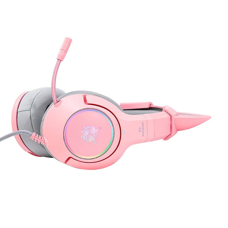 ONIKUMA K9 Pink RGB Gaming-hodetelefoner