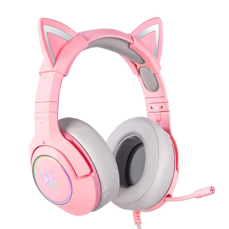ONIKUMA K9 Pink RGB Gaming-hodetelefoner