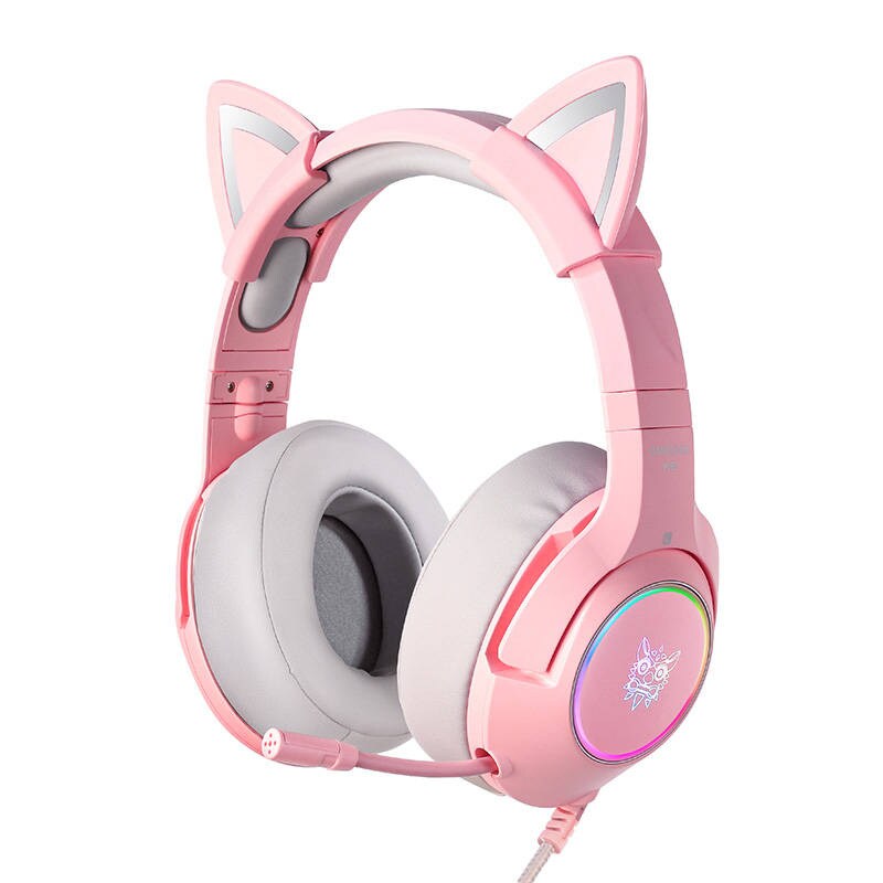 ONIKUMA K9 Pink RGB Gaming-hodetelefoner