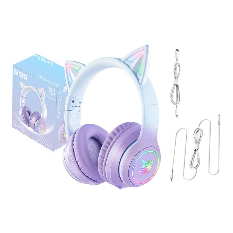 ONIKUMA B90 Gaming-hodesett (blå/lilla)