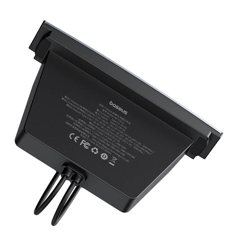 Hub Baseus T-Space med USB-C til USB-C-kabler for Tesla-biler (svart)