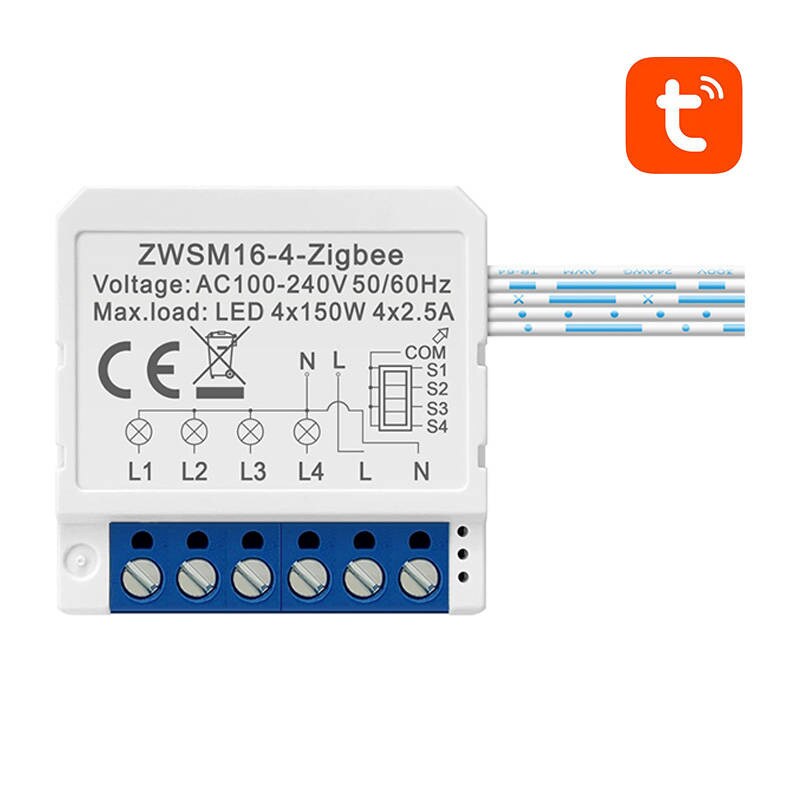 Smart brytermodul ZigBee Avatto ZWSM16-W4 TUYA