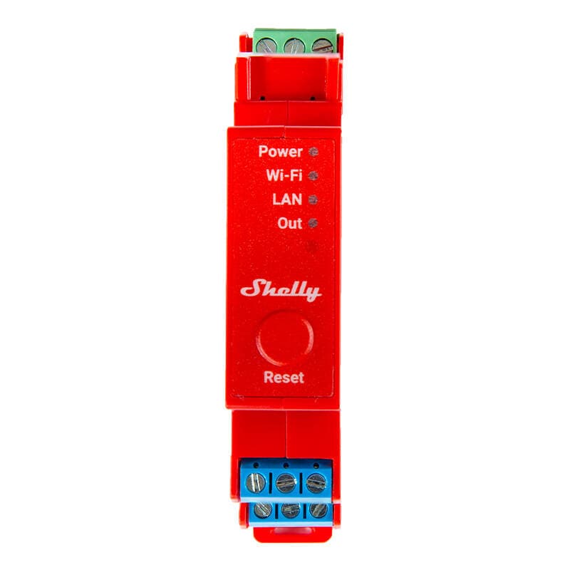 Shelly Pro 1PM DIN-skinnebryter med strømmåling, 1 kanal, WiFi/LAN