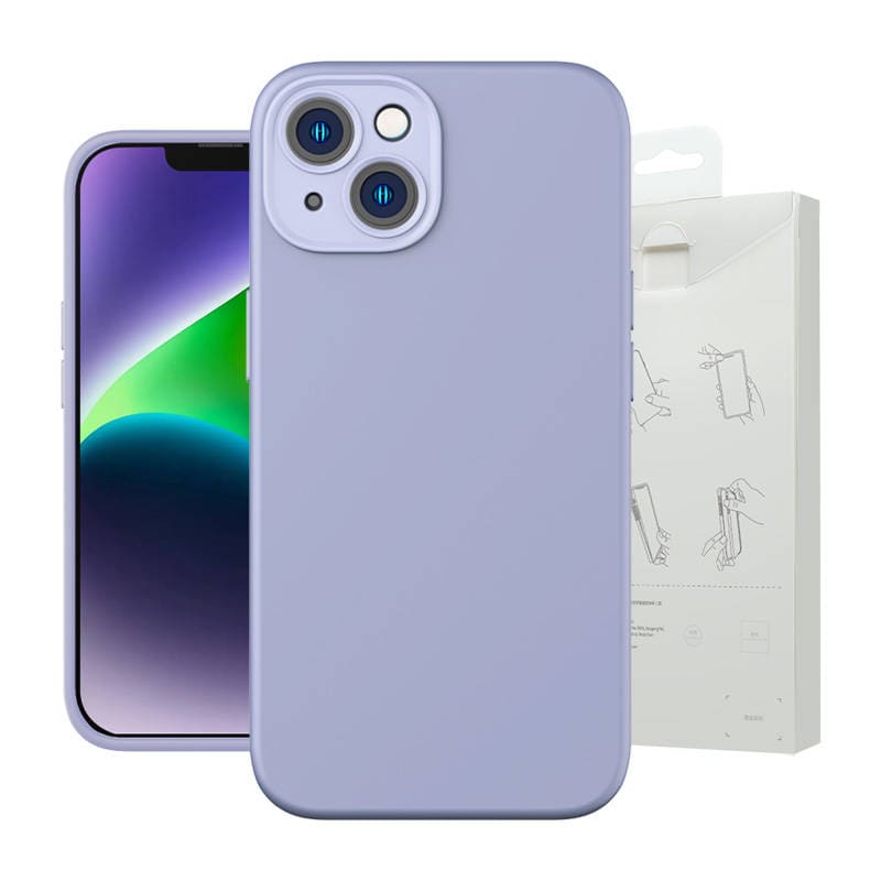 $ 0000073n flytende silikagel-etui for $ 0000010n 14 Plus (lavendel) + herdet glass + rengjøringssett