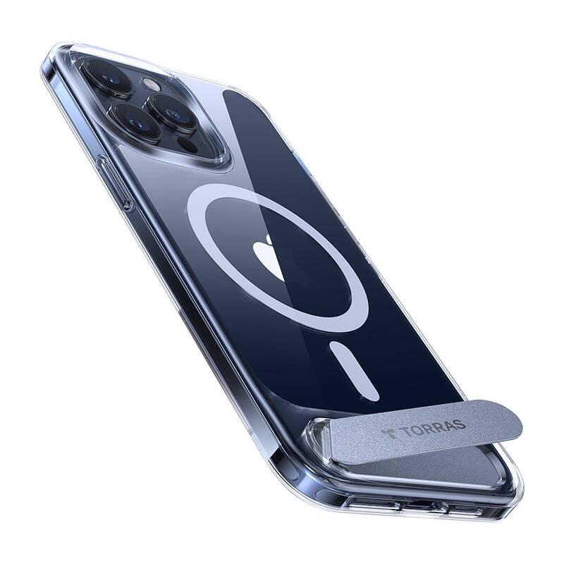Torras UPRO Pstand-etui for iPhone 15 Pro Max (gjennomsiktig)