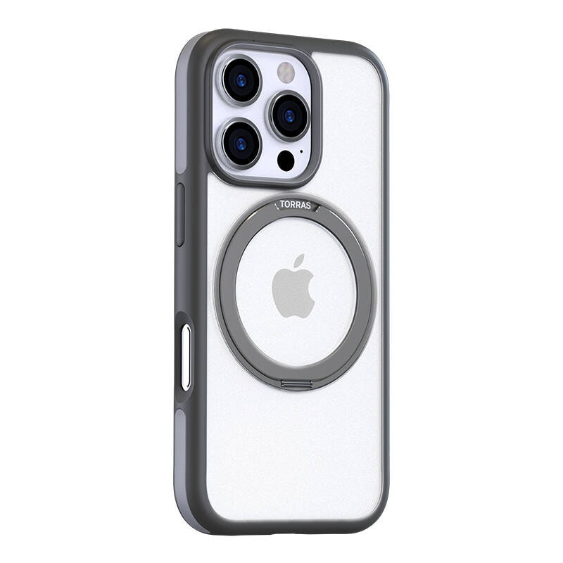 Torras Ostand R Fusion-etui for iPhone 16 Pro Max (grå)