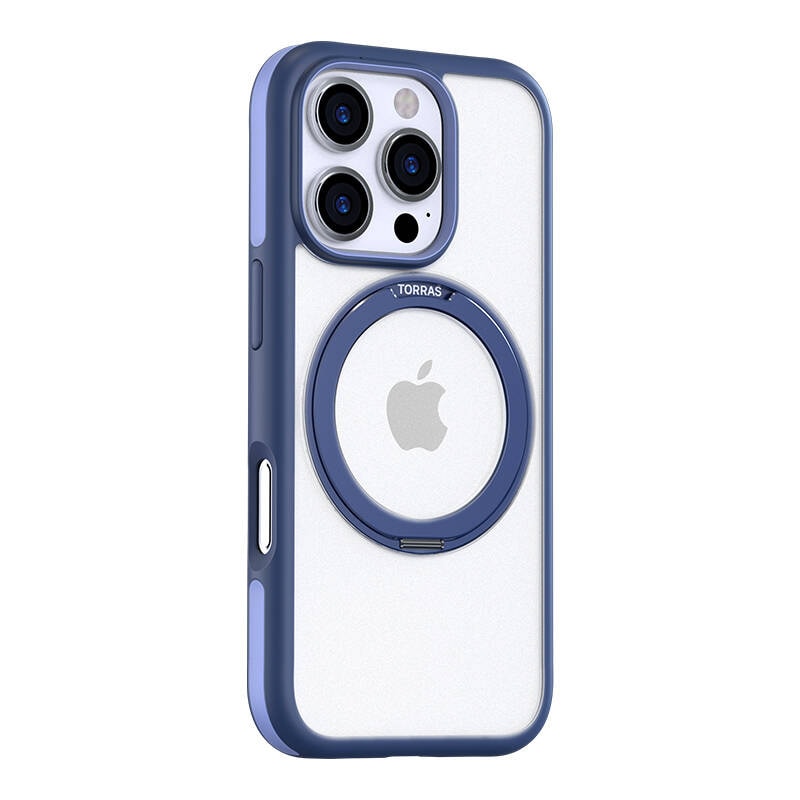 Torras Ostand R Fusion-etui for iPhone 16 Pro Max (blå)