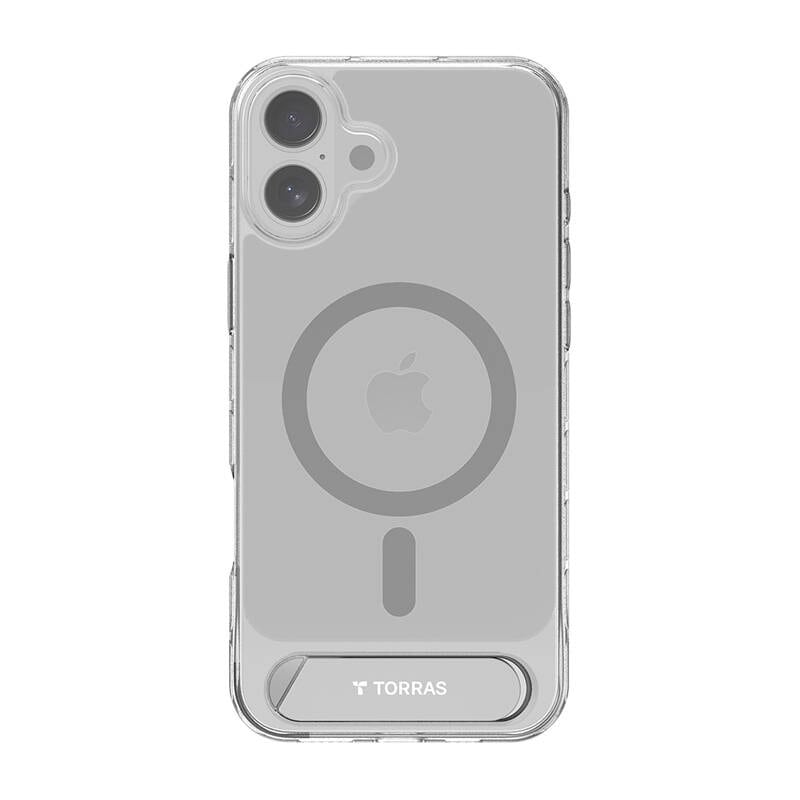 Torras Pstand Series-etui for iPhone 16 Plus (gjennomsiktig)