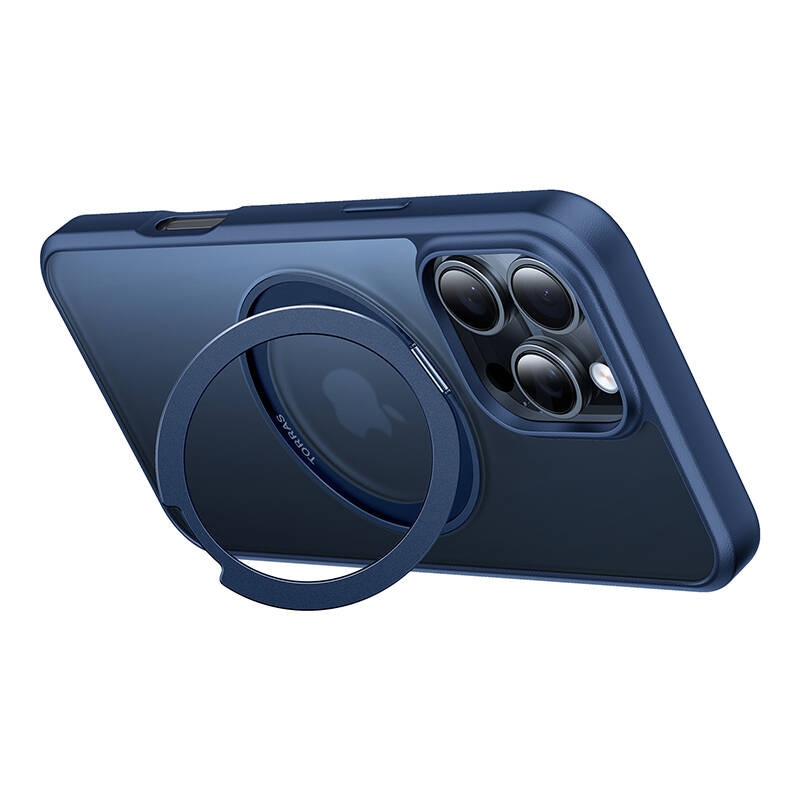 Torras Ostand Pro-etui for iPhone 16 Pro (blå)