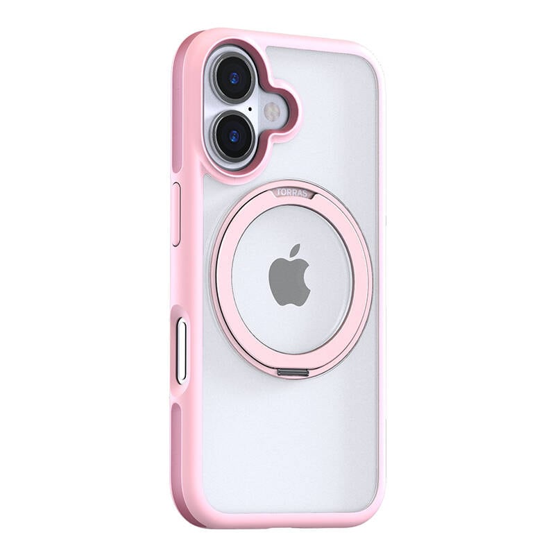 Torras Ostand R Fusion-etui for iPhone 16 (rosa)