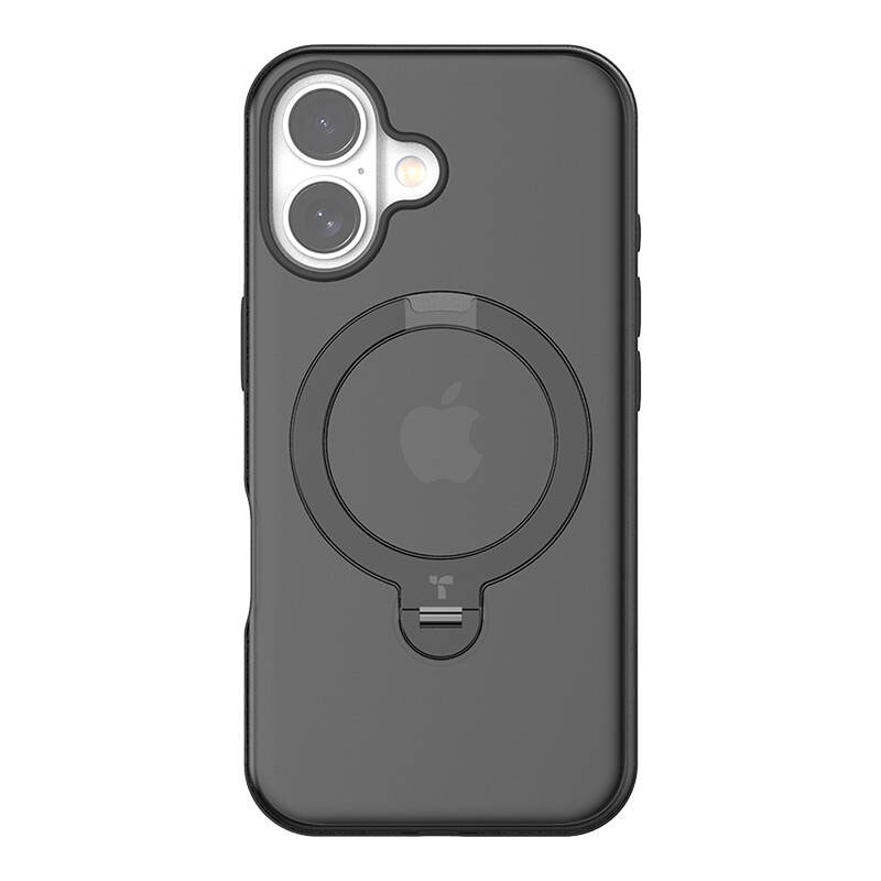 Torras Ostand Spin-etui for iPhone 16 Plus (svart)