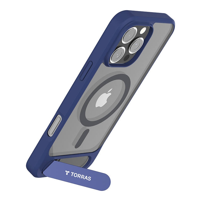 Torras Pstand Series-etui for iPhone 16 Pro (blå)